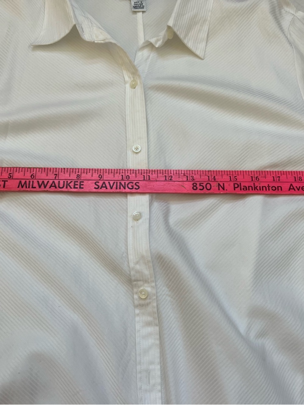 Talbots Women's Blouse Diagonal Striped White Button Shirt SIZE 16 100% Cotton - Picture 5 of 13